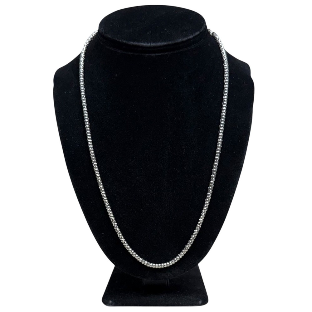 Silver Tone Coreana Popcorn Chain Necklace Fashion Jewelry Womens 10 1/4 in L